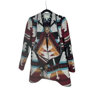 Silverado Womens Southwest Aztec Pattern Open Front Cozy Waterfall Cardigan | S